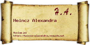 Heincz Alexandra névjegykártya